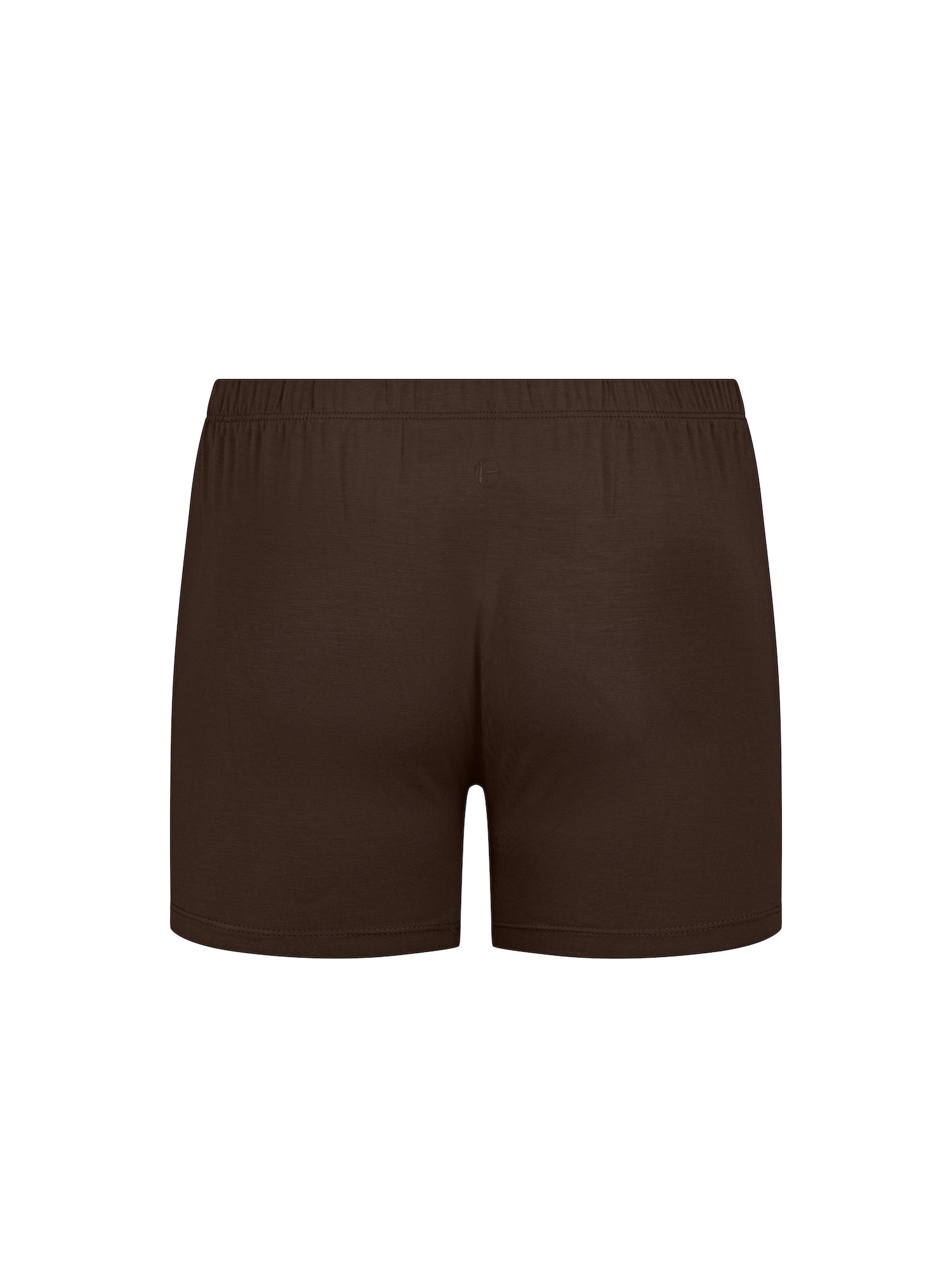 cocoa brown trunk style boxer shorts with a soft elasticated waistband and pouch detail stitching, men's bamboo underwear