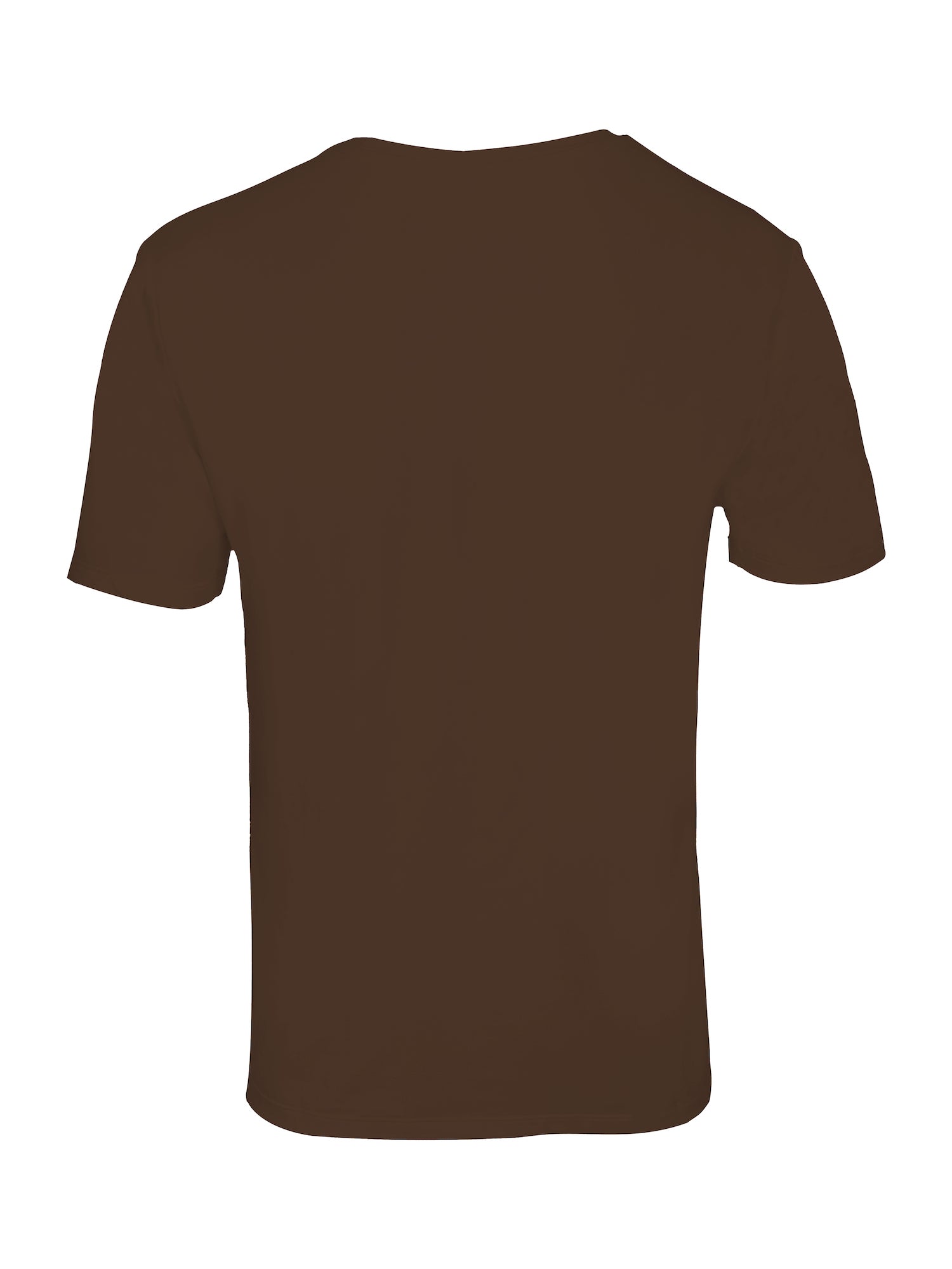 Male model wearing cocoa brown generous classic fit tee, soft neckband, crew neckline, short sleeve, men's bamboo clothing