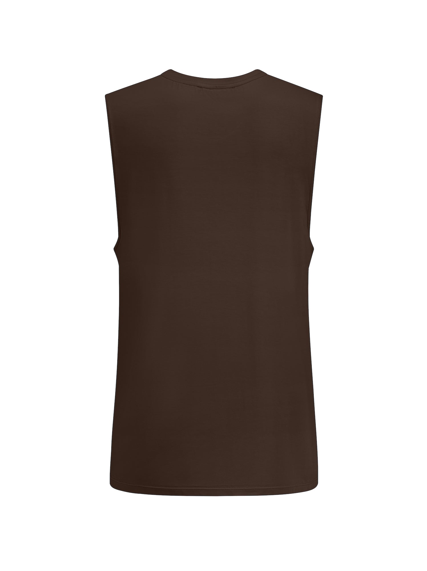 Cocoa brown men's bamboo sleeveless  tank singlet on a white background