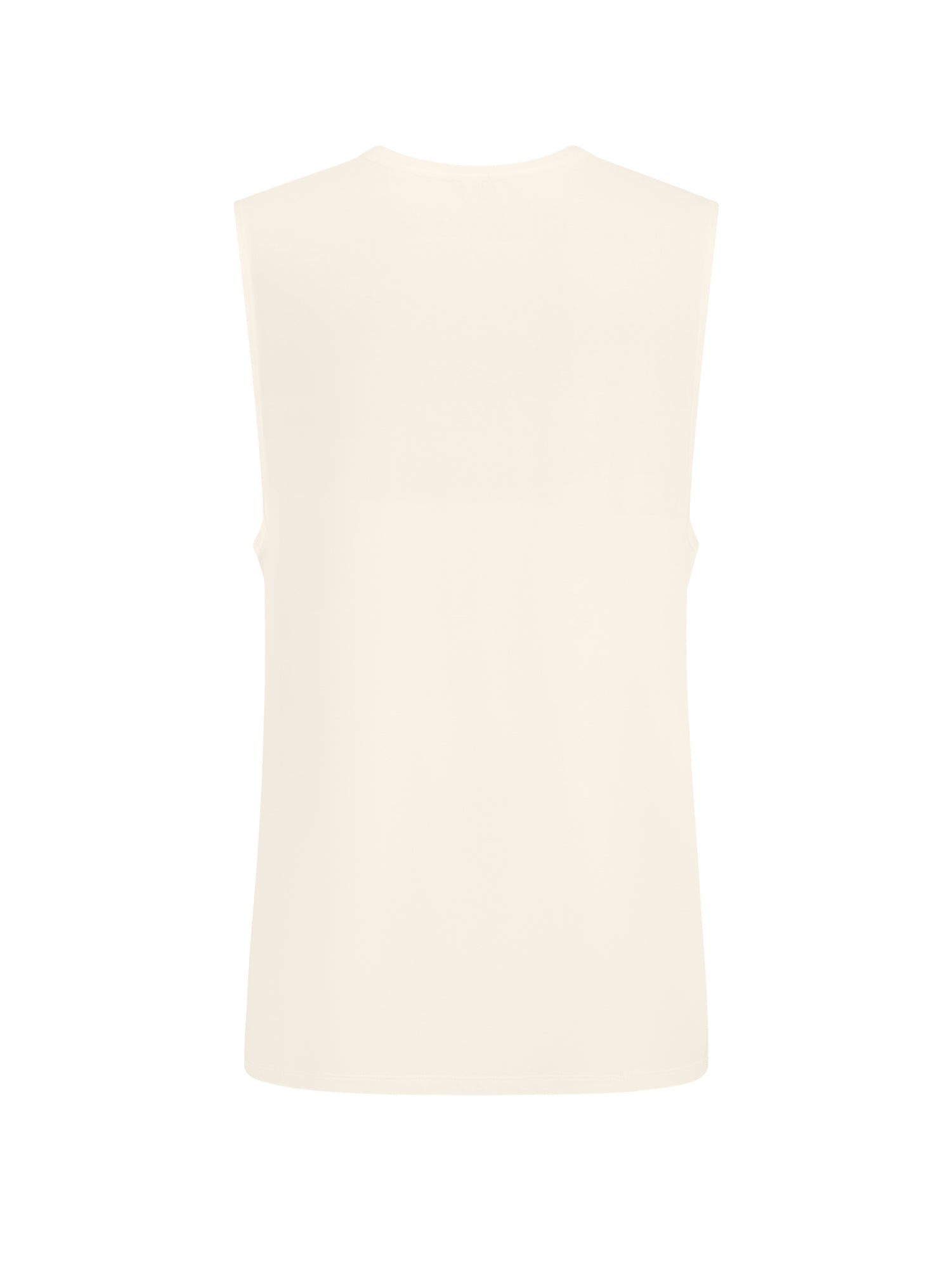 cream generous classic fit tank singlet, soft neckband, crew neckline, sleeveless, men's bamboo clothing
