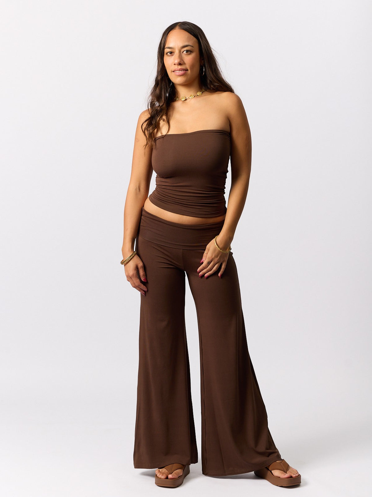Bamboo Palazzo Pant - Cocoa