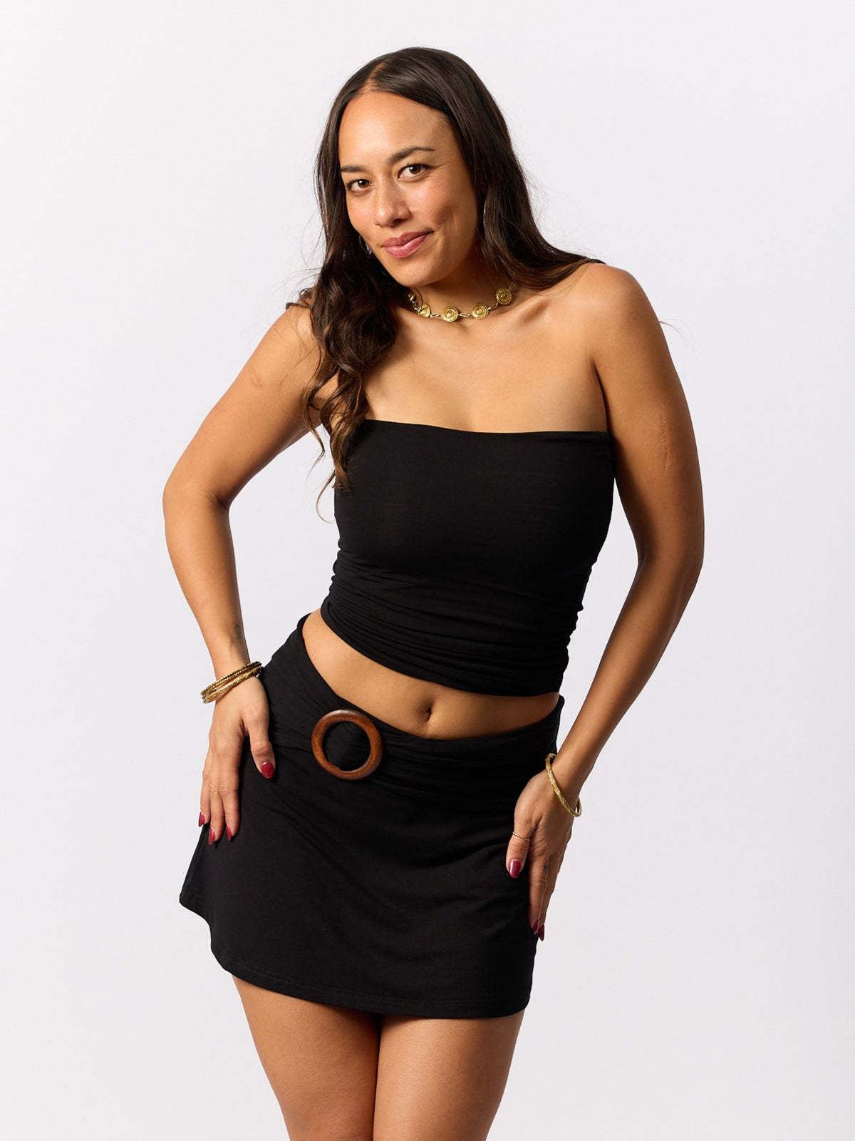 Bamboo Belt with Buckle - Black
