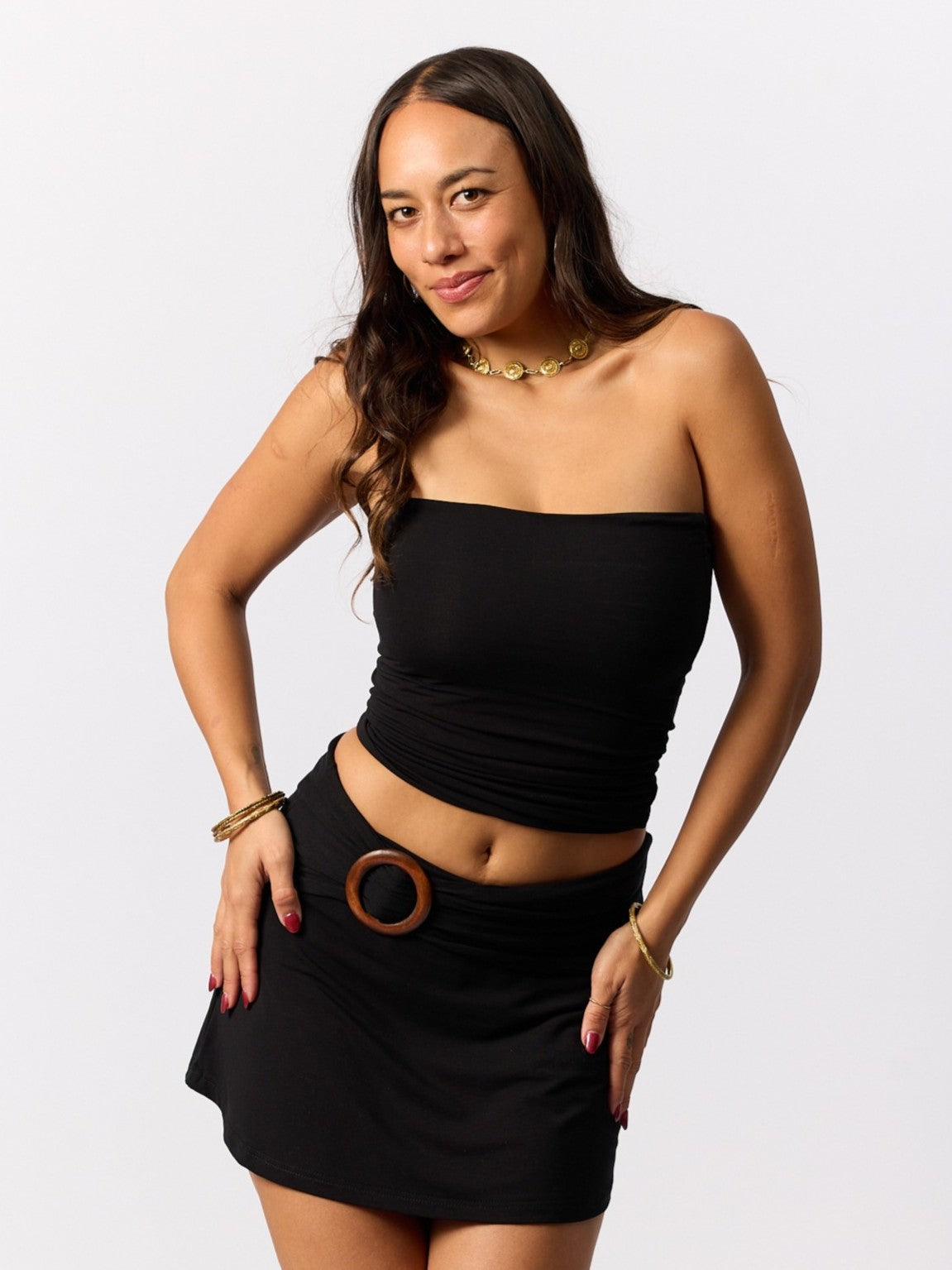 Bamboo Belt with Buckle - Black