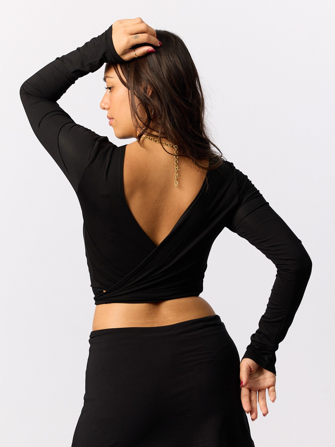 Bamboo Long Sleeve Ballet Wrap - Black