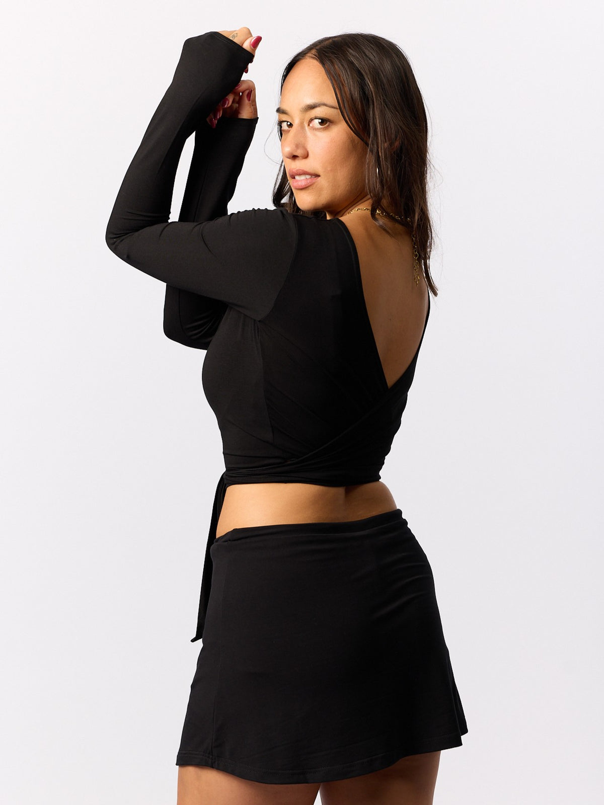 Bamboo Long Sleeve Ballet Wrap - Black