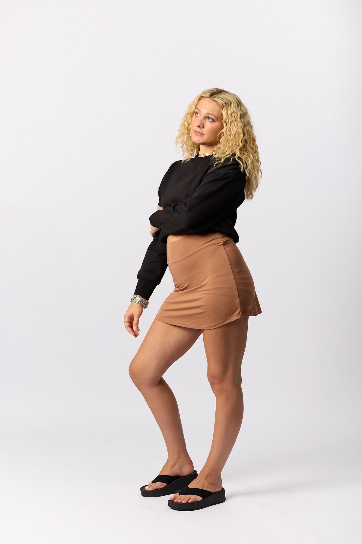 Organic Fleece - Relaxed Crop Sweater - Black