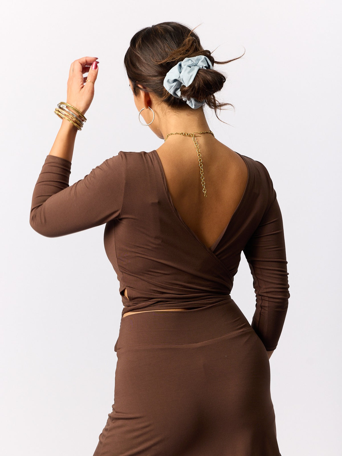 Bamboo Ballet Wrap Top - Cocoa