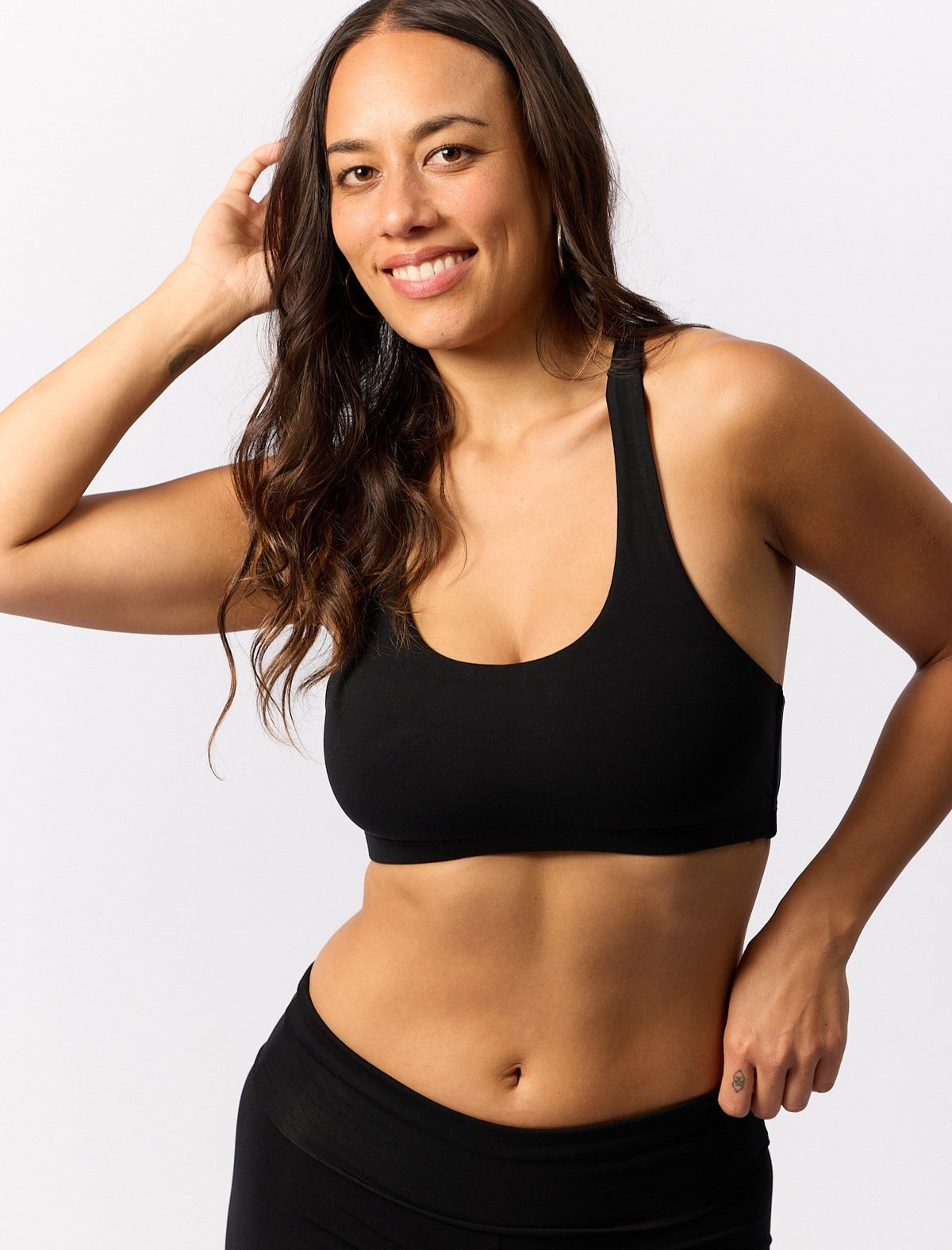 Bamboo Racer Back Bra - Black