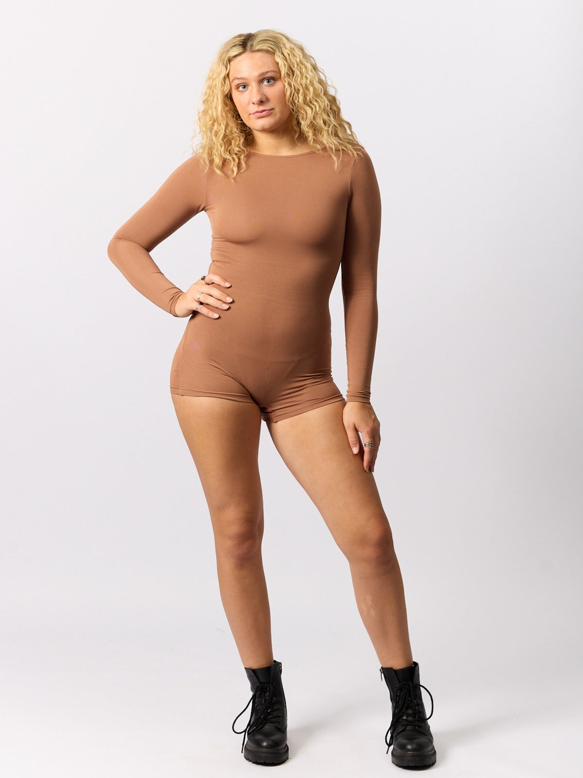 Bamboo Long Sleeve Bodysuit - Toffee