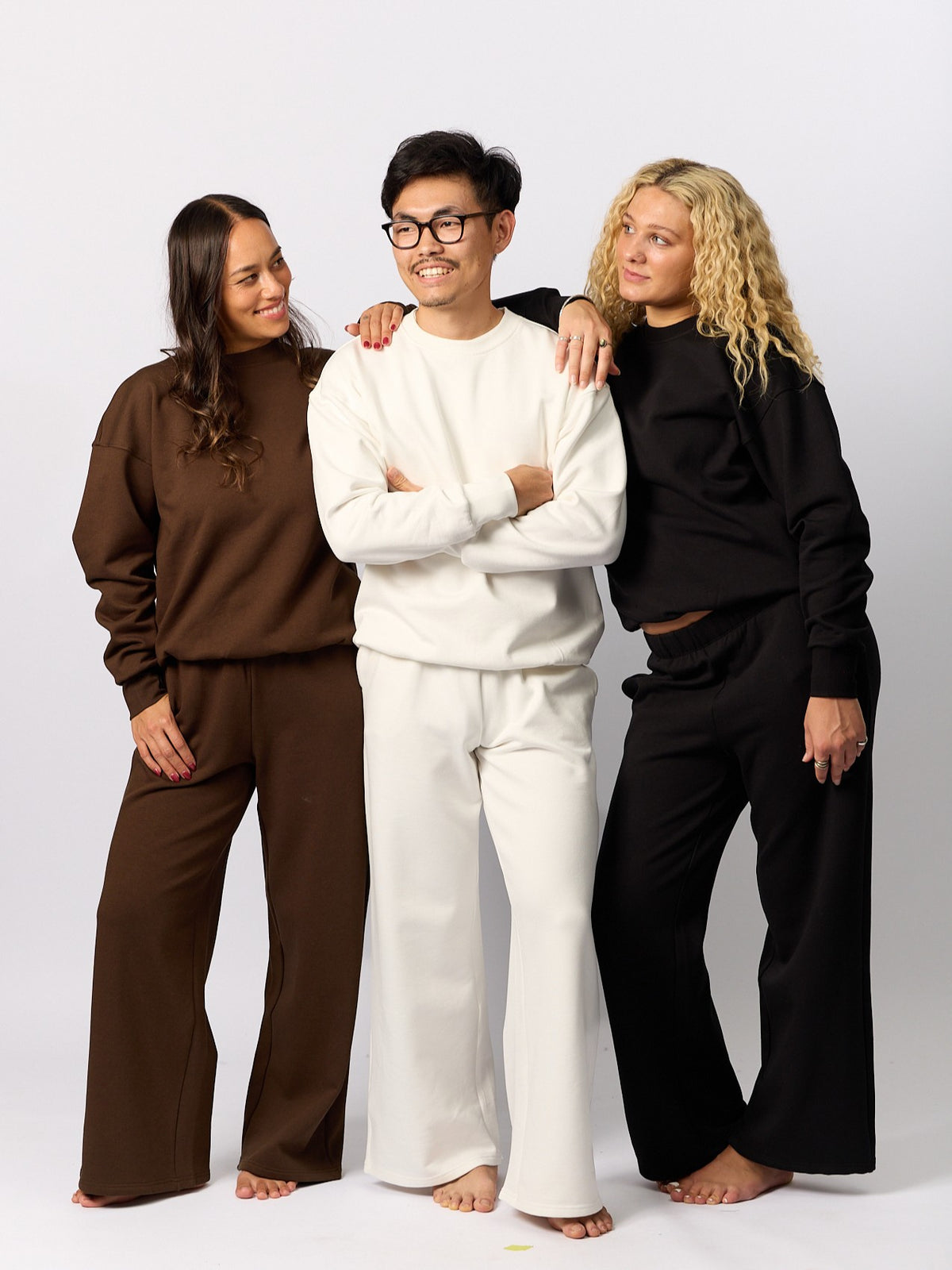 Organic Fleece - Relaxed Crew Neck Sweater - Natural
