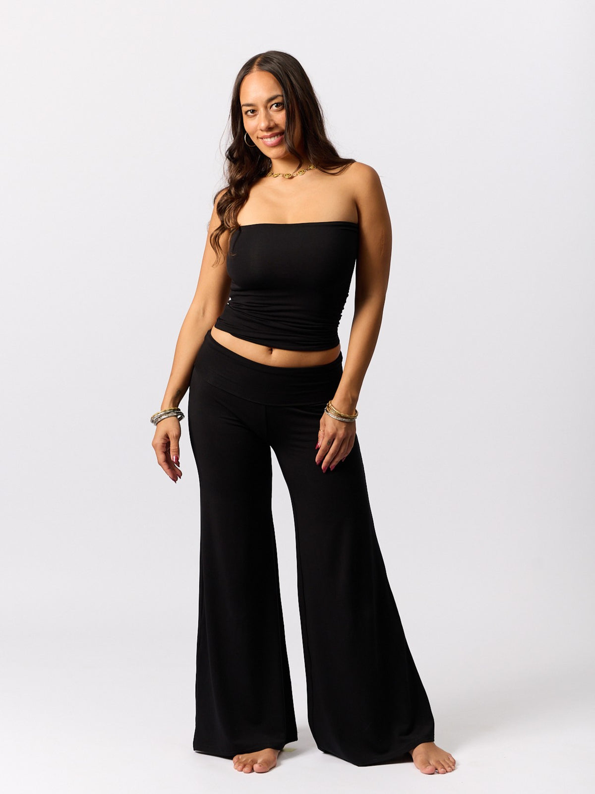 Bamboo Palazzo Pant - Black