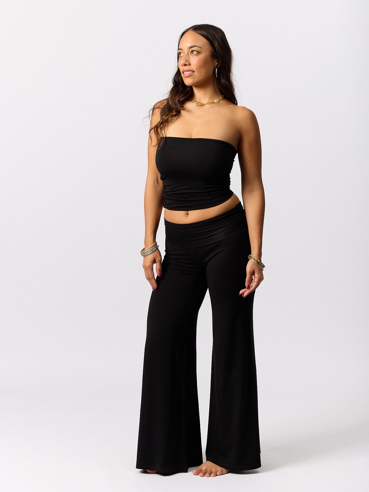 Bamboo Palazzo Pant - Black