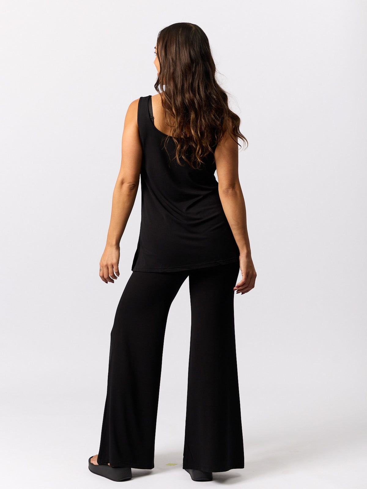 Bamboo A-Line Singlet - Black