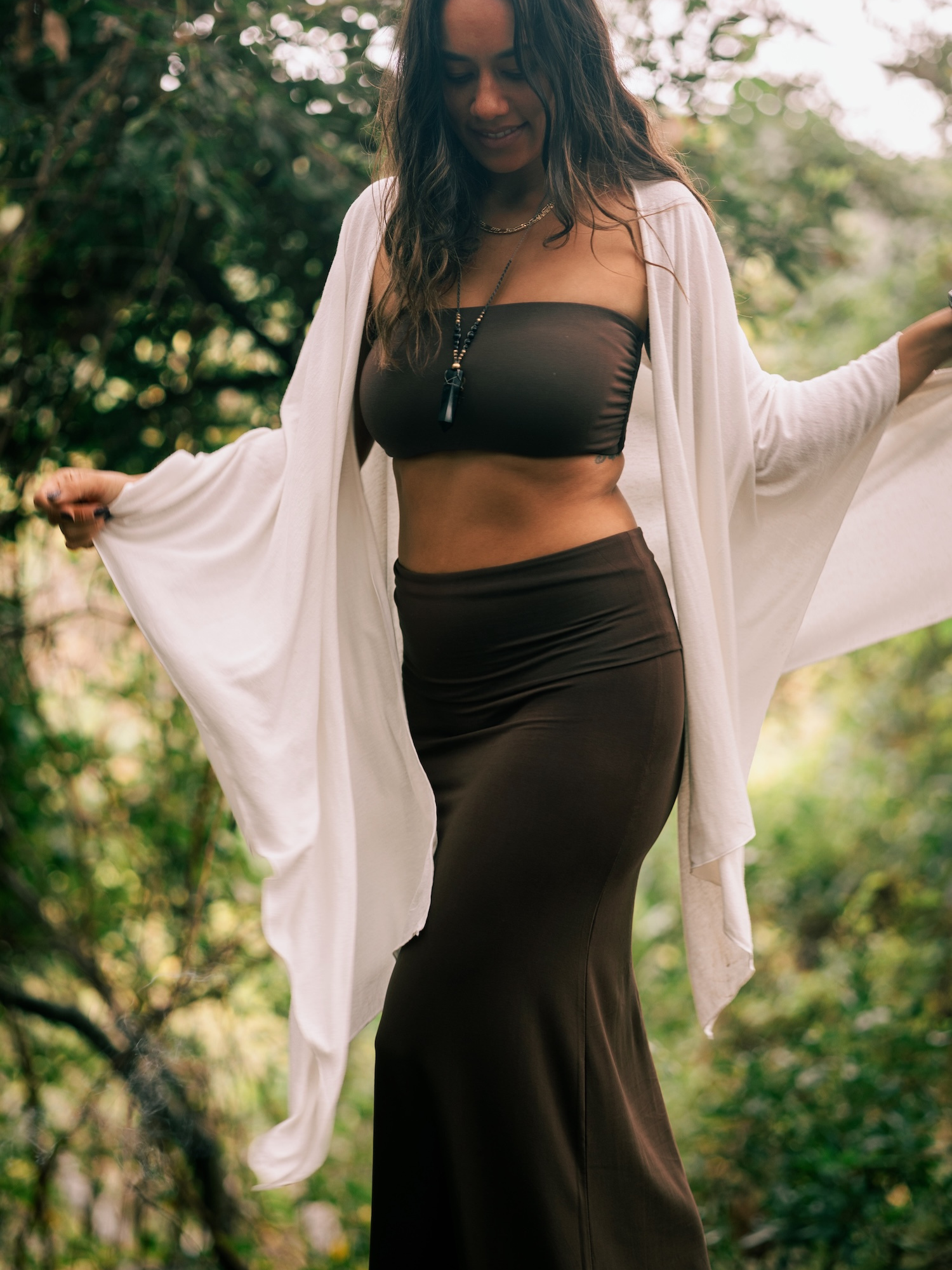 Bamboo Maxi Skirt - Cocoa
