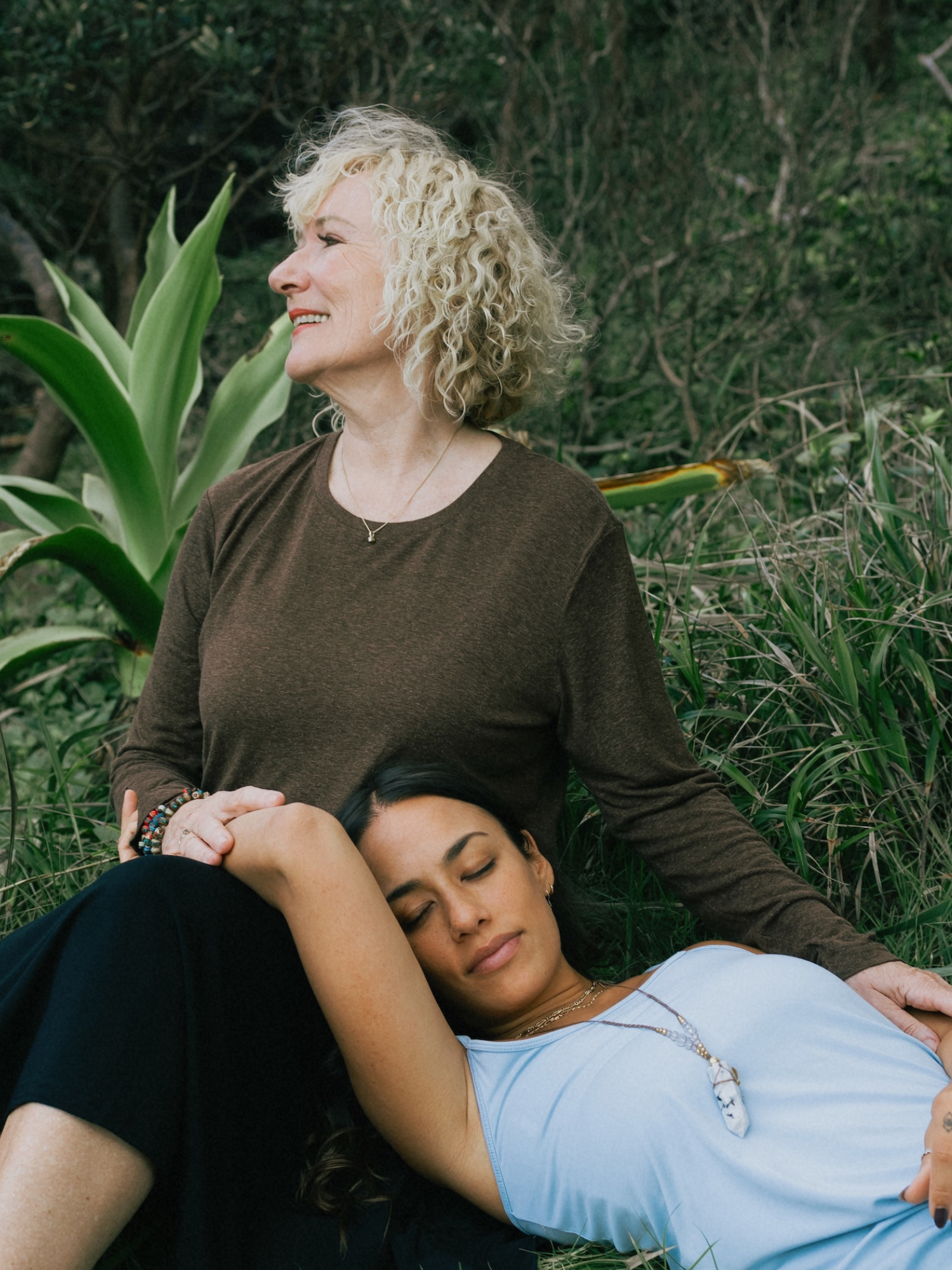 Hemp / Bamboo Relaxed Long Sleeve Crew Tee - Crop - Cocoa