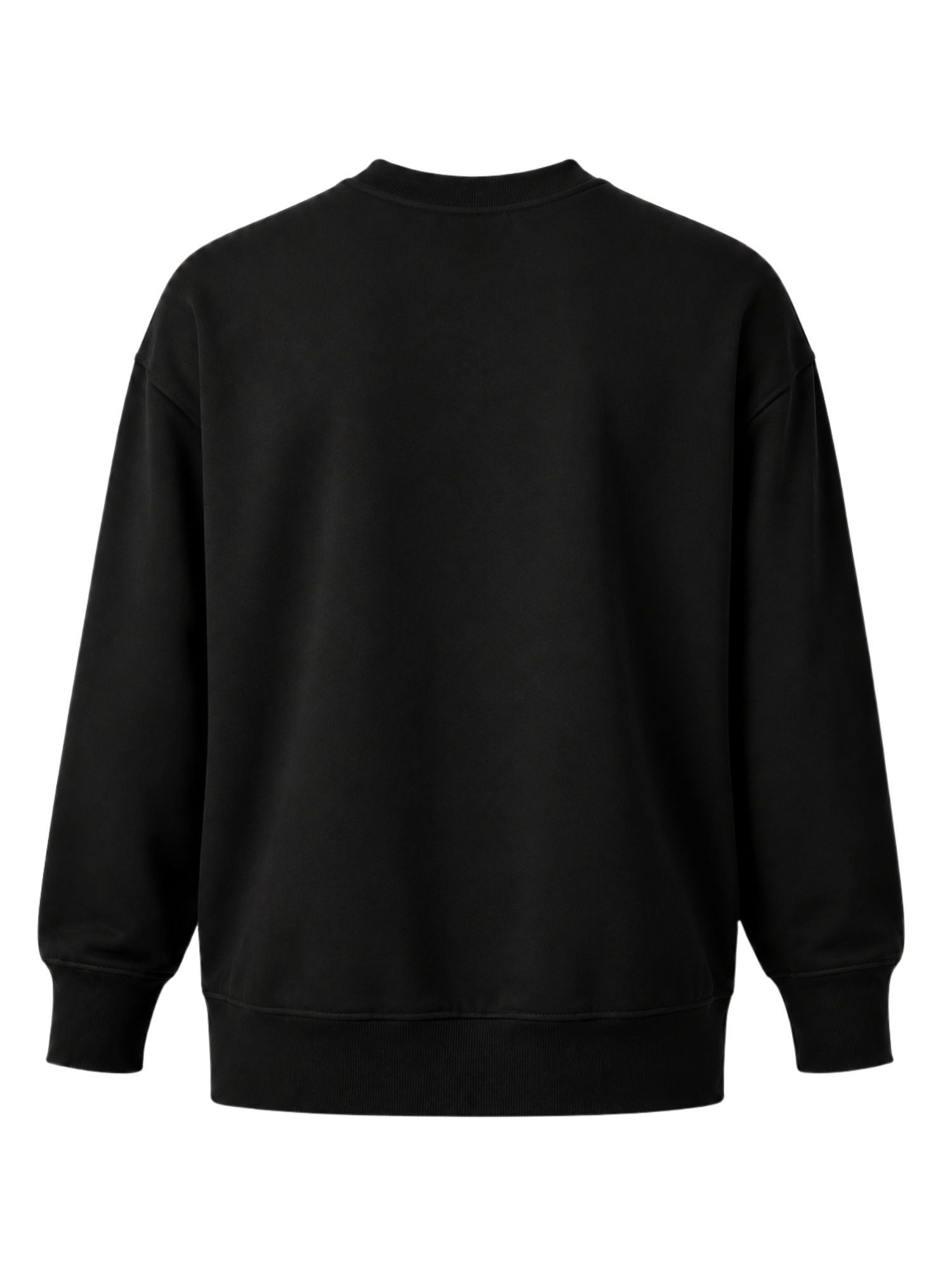 Organic Fleece - Relaxed Crew Neck Sweater - Black