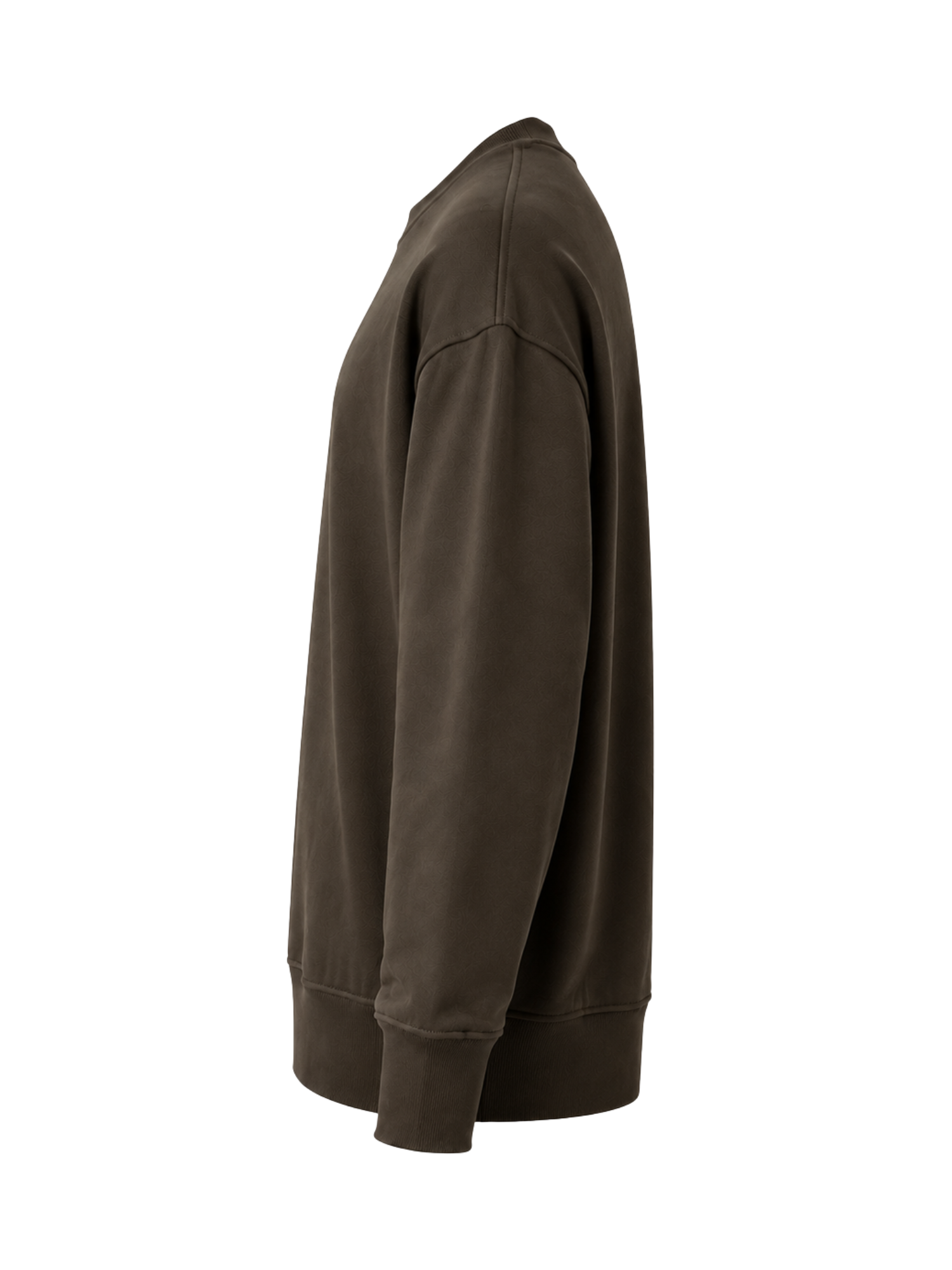 Organic Cotton / Bamboo Fleece - Relaxed Crew Neck Sweater - Bitter Chocolate