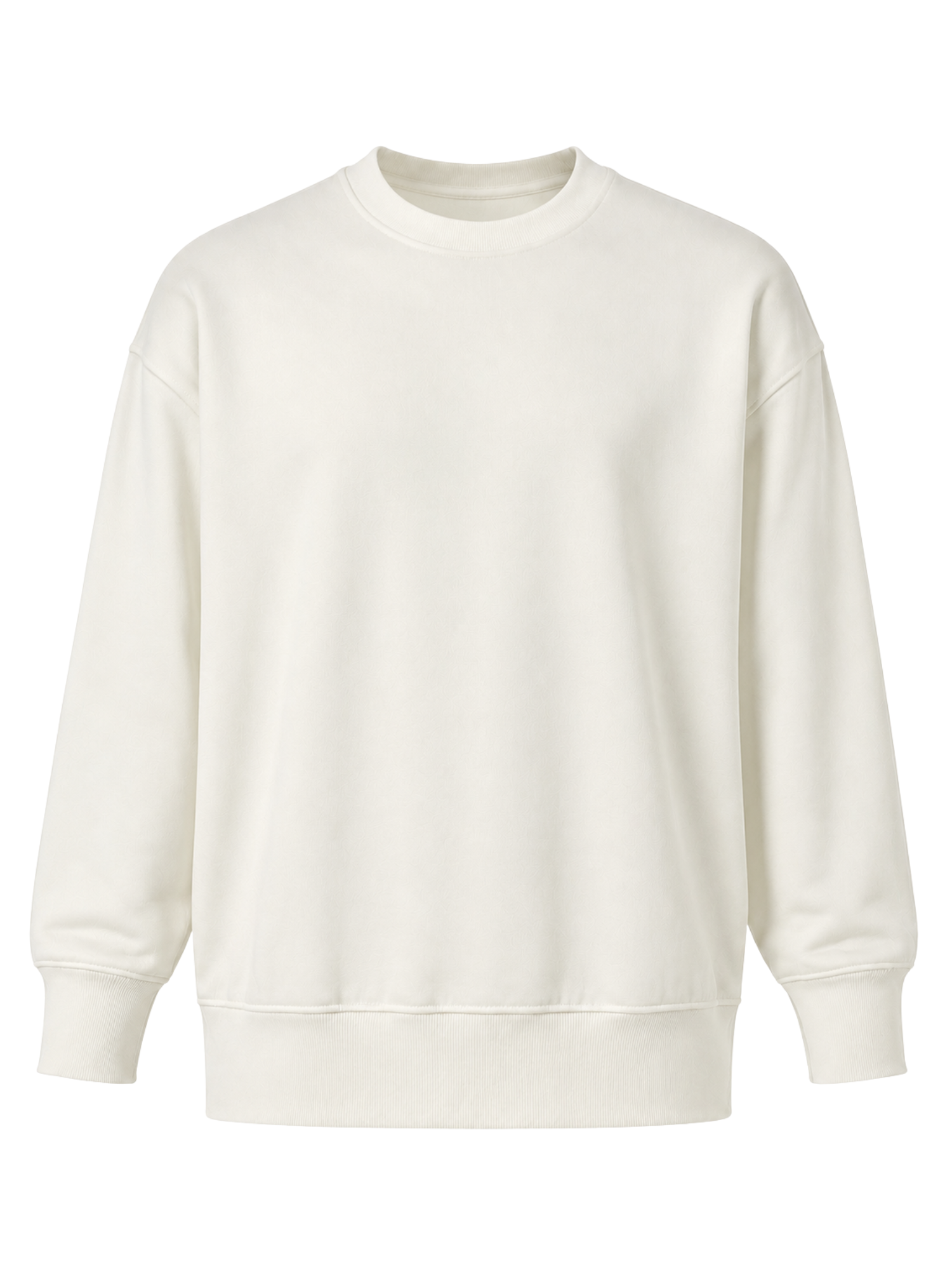 Organic Fleece - Relaxed Crew Neck Sweater - Natural