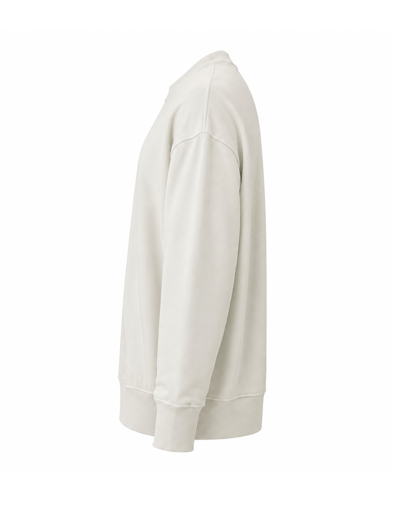 Organic Fleece - Relaxed Crew Neck Sweater - Natural
