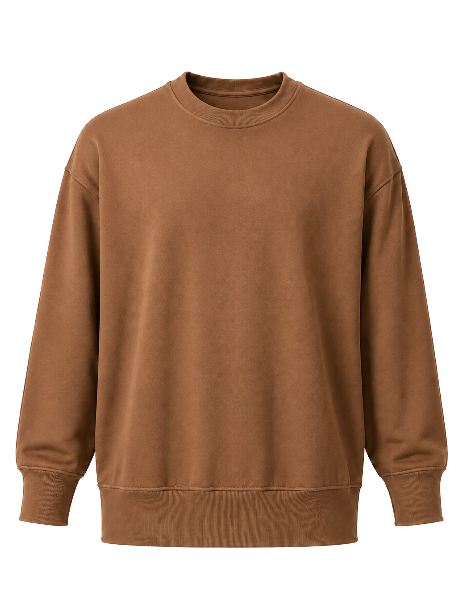 Organic Fleece - Relaxed Crew Neck Sweater - Toffee