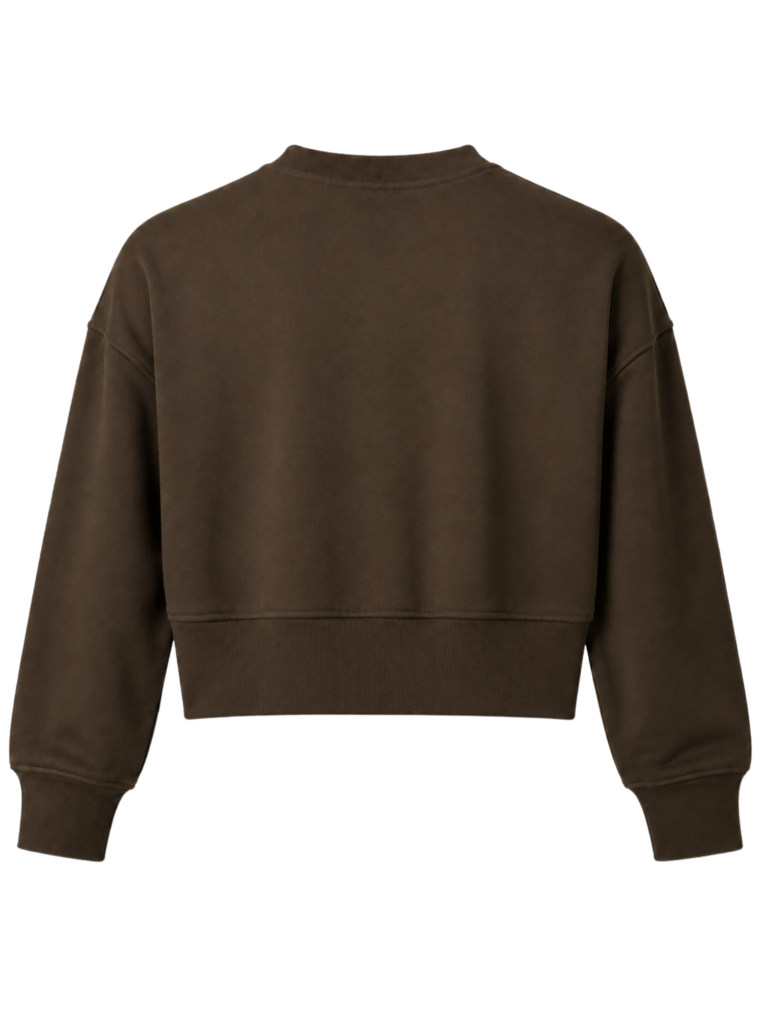 Organic Cotton / Bamboo Fleece - Relaxed Crop Sweater - Bitter Chocolate