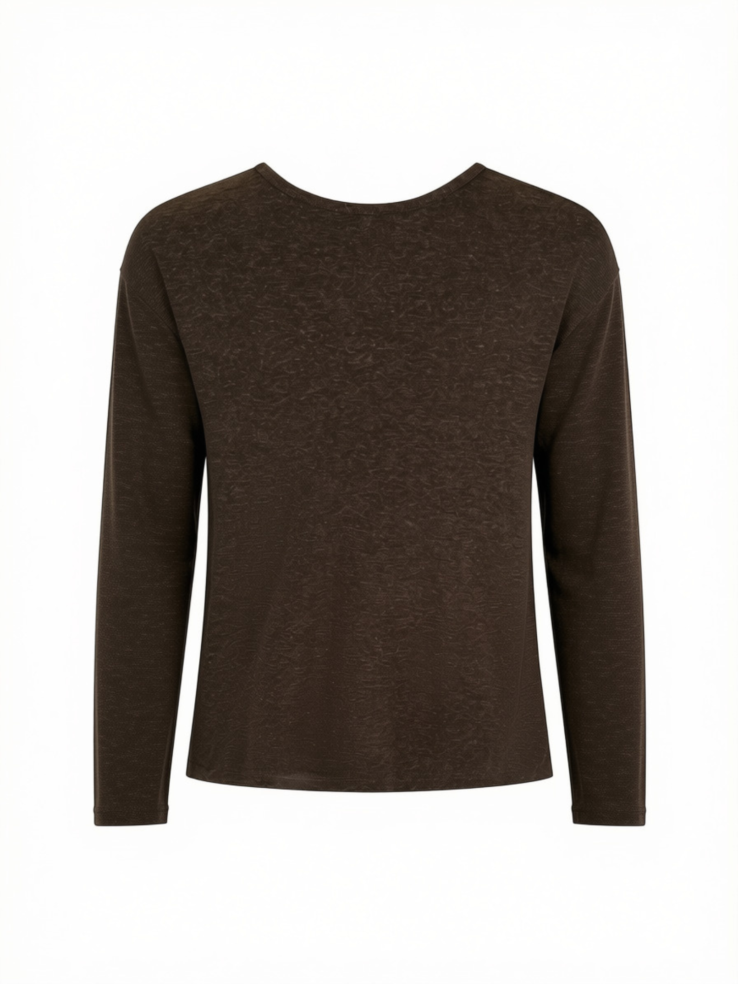 Hemp / Bamboo Long Sleeve Boxy T-Shirt - Cocoa