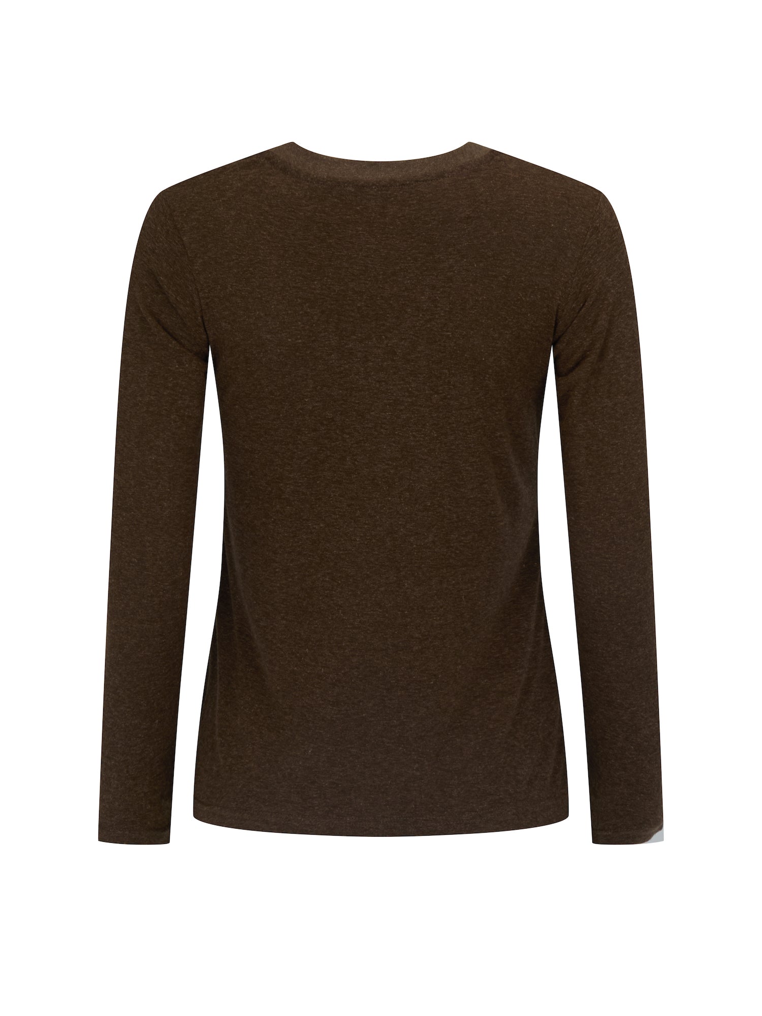 Hemp / Bamboo Relaxed Long Sleeve Vee Tee - Cocoa