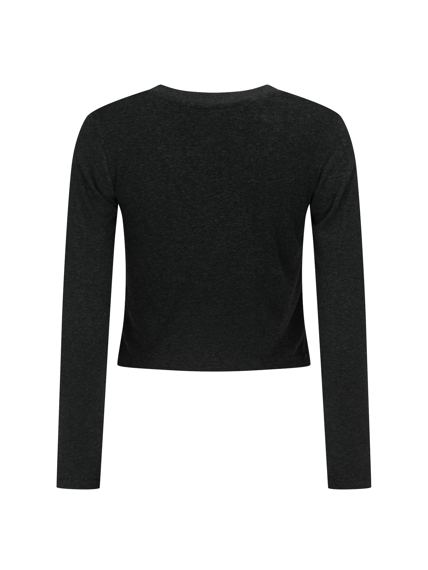 Hemp / Bamboo Relaxed Long Sleeve Vee Tee - Crop - Black