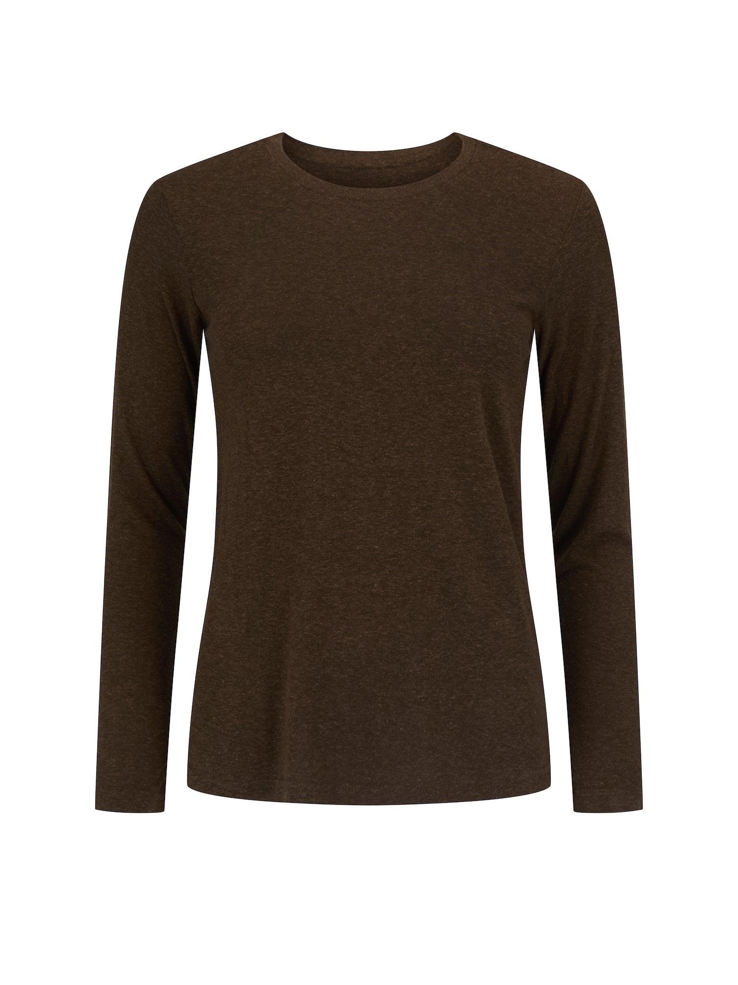 Hemp / Bamboo Relaxed Long Sleeve Crew Tee - Cocoa