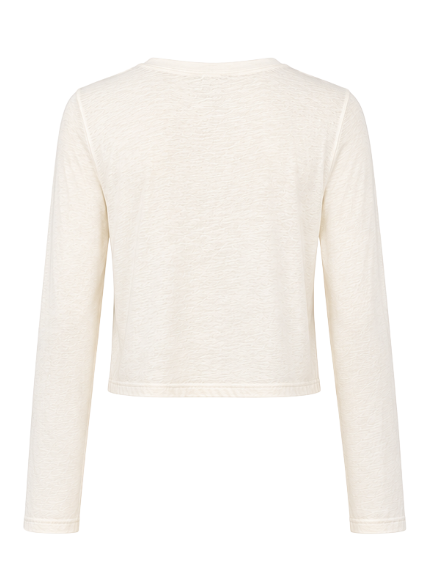 Hemp / Bamboo Relaxed Long Sleeve Crew Tee - Crop - Cream