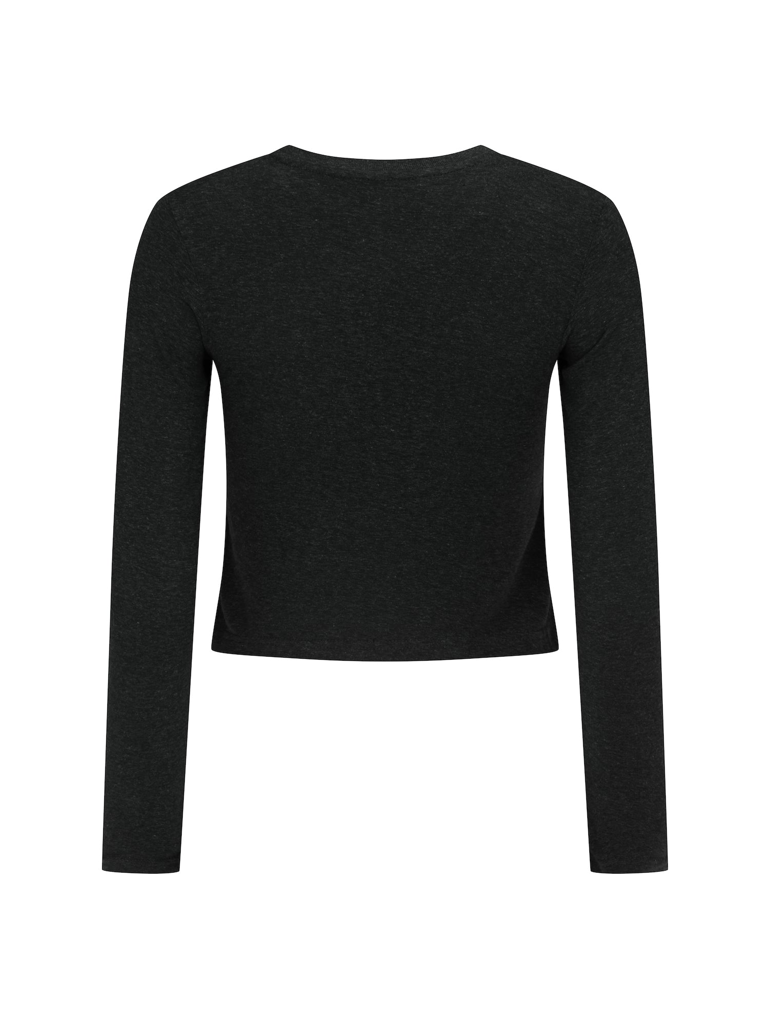 Hemp / Bamboo Relaxed Long Sleeve Crew Tee - Crop - Black