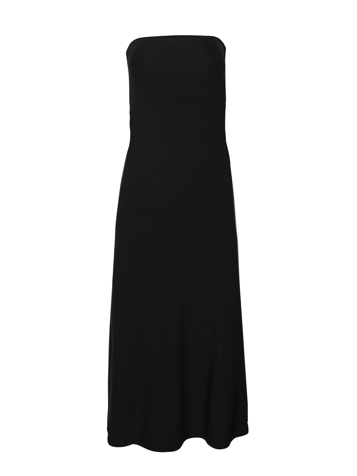 Black bamboo tube pencil skirt worn as a strapless dress, bamboo womens clothing