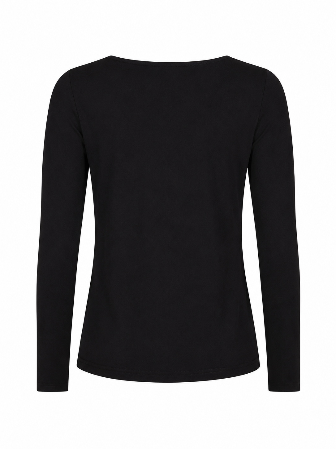 Bamboo Boat Neck Long Sleeve Tee - Black