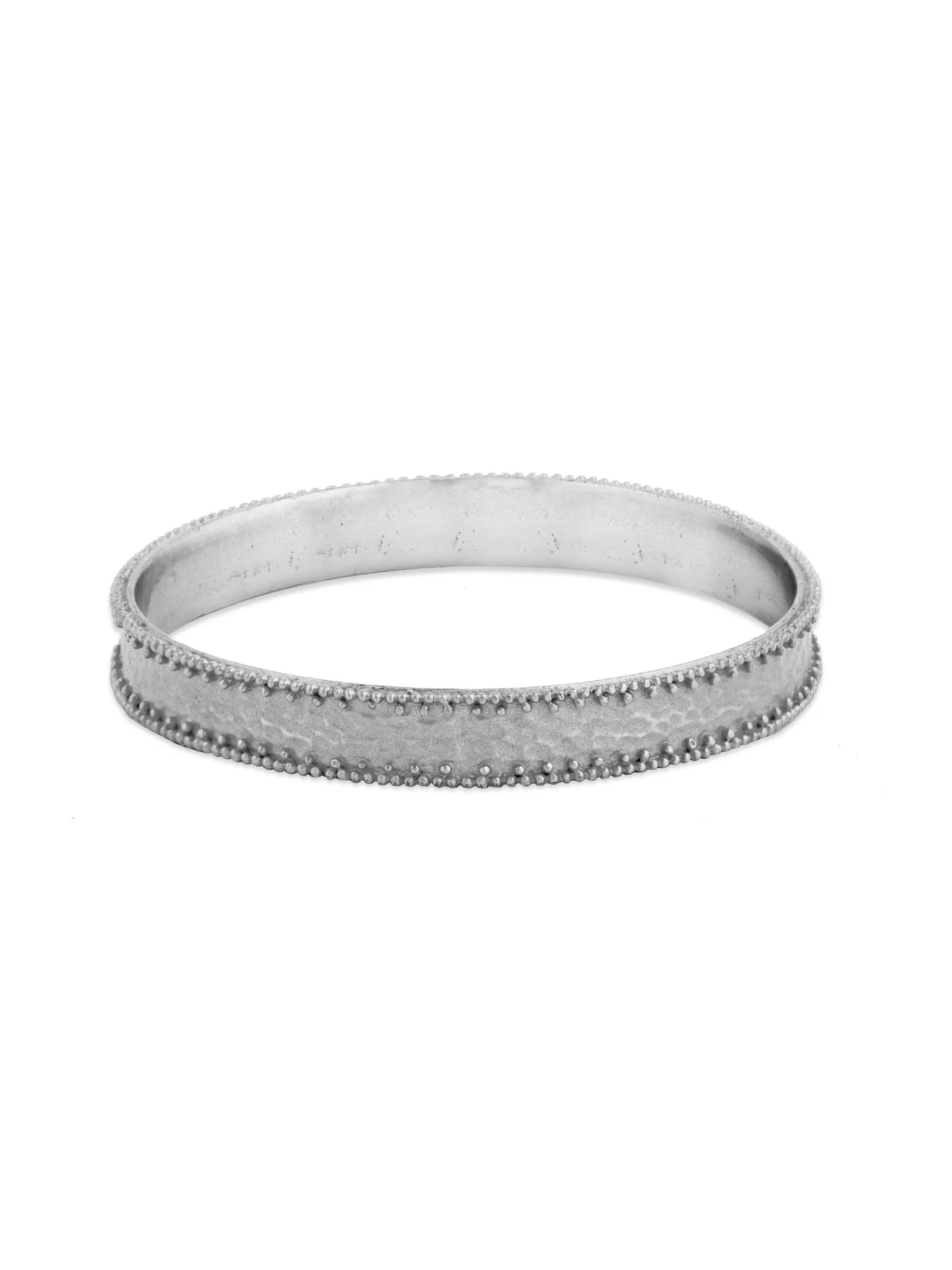 Silver bracelet on a white background