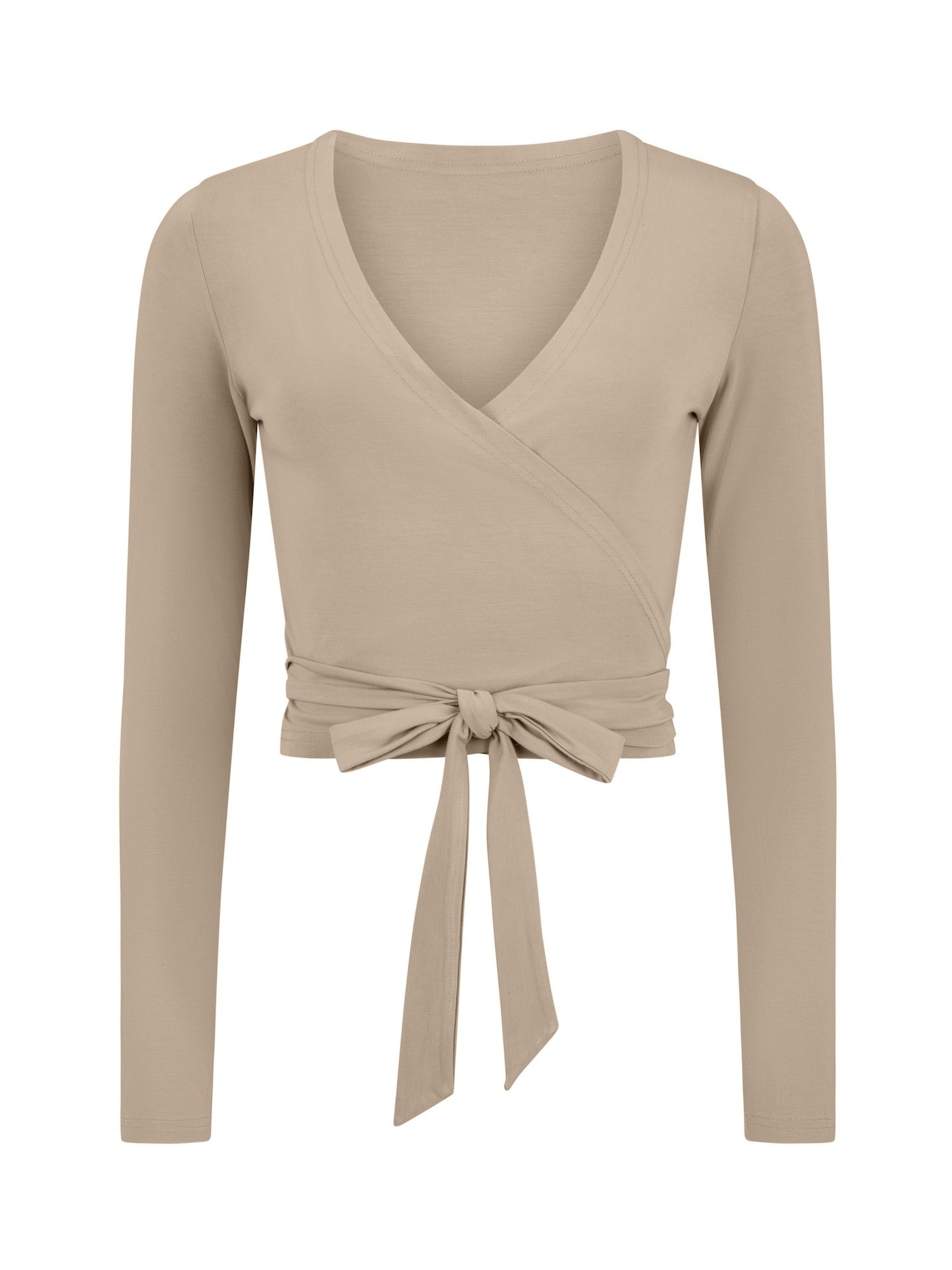 Caramel Bamboo Long Sleeve Ballet Wrap, Womens Bamboo Clothing